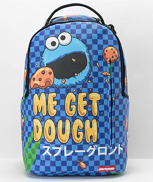 Sprayground x Sesame Street Cookie Monster Bubble Blue Leather Backpack