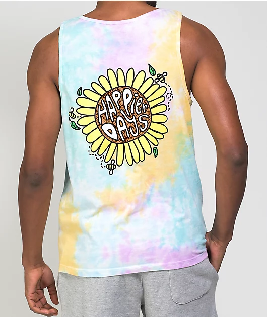 A.LAB Happy Days Rainbow Tie Dye Tank Top
