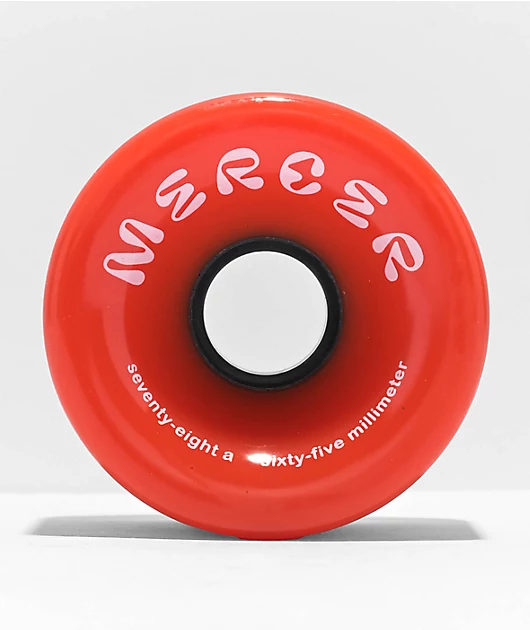 89962-mercer-65mm-80a-red-longboard-wheels-1.webp Mercer 65mm 80a Red Longboard Wheels