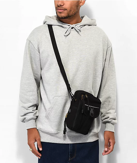 90113-rothco-black-canvas-crossbody-bag-2.webp Rothco Black Canvas Crossbody Bag