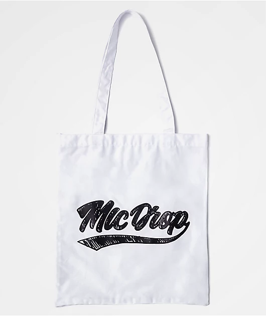 BTS Varsity Mic Drop White Tote Bag