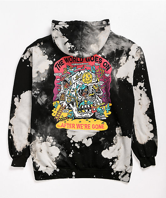 Killer Acid World Goes On Black & White Bleach Hoodie