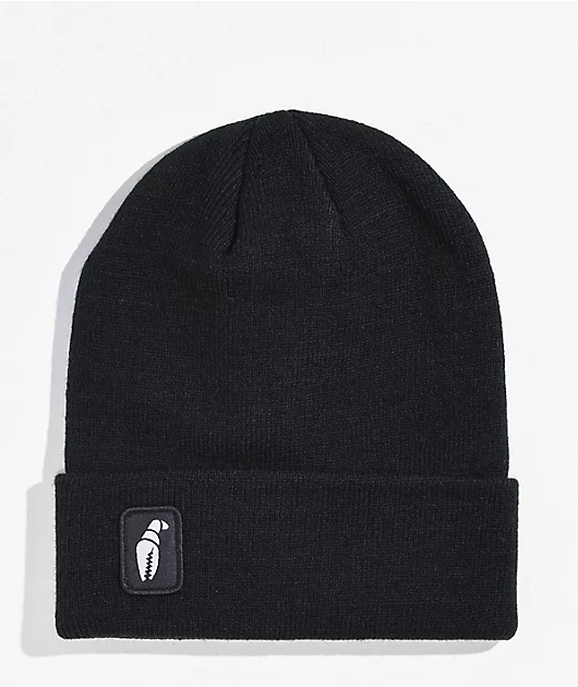 Crab Grab Tall Black Beanie