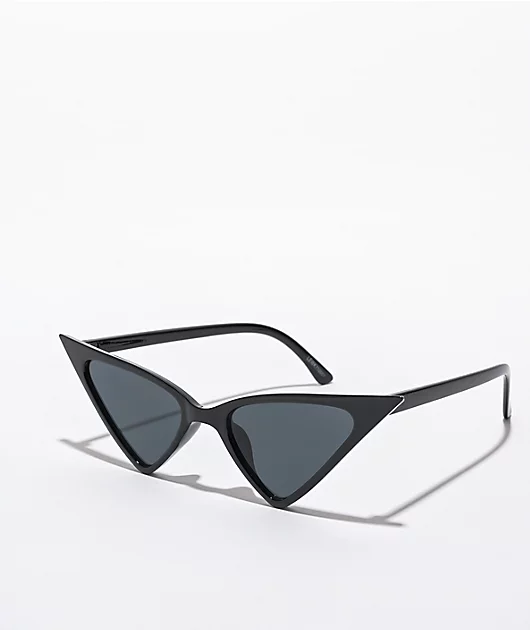 Black Extra Winged Cat Eye Sunglasses