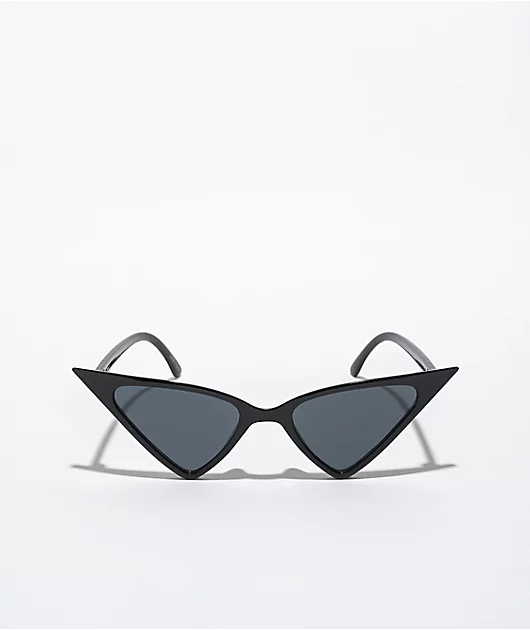 Black Extra Winged Cat Eye Sunglasses