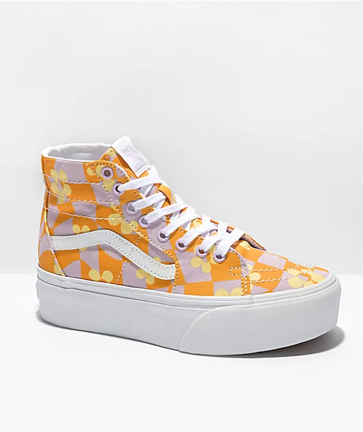 Vans Sk8-Hi Tapered Stackform Purple & Orange Platform Shoes