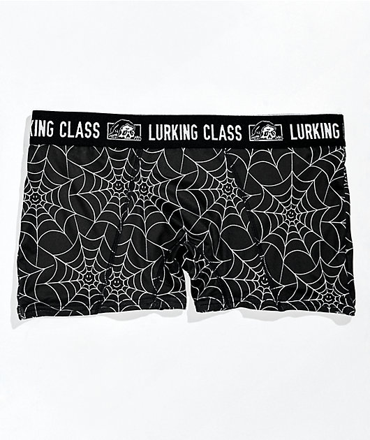 Lurking Class by Sketchy Tank Spider Web Black Boyshort Underwear