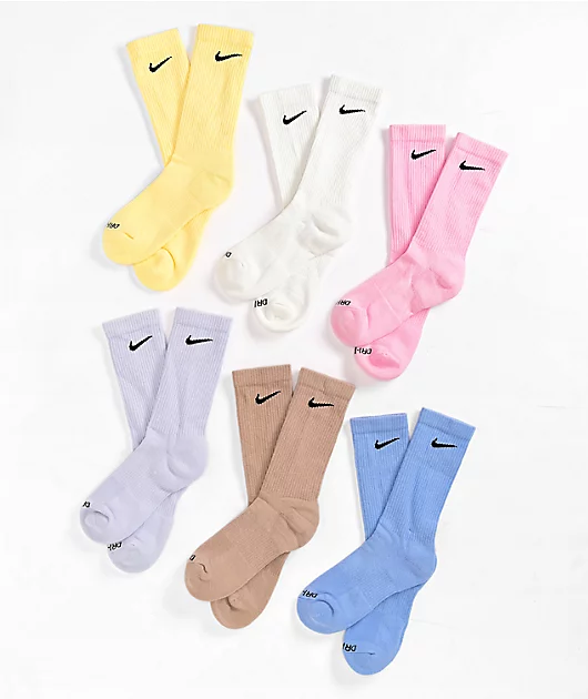 Nike SB Training 6 Pack Pastel Crew Socks
