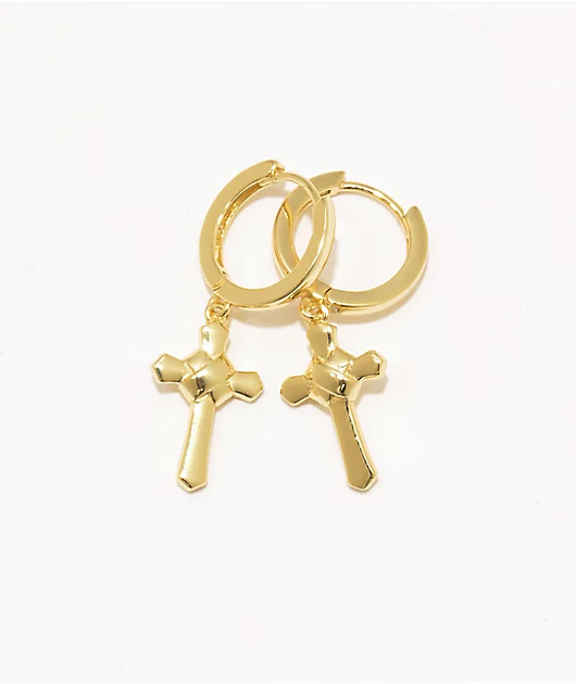 King Ice Cross Hoop Earrings