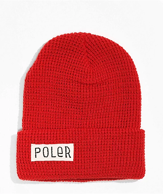 92336-poler-workerman-red-waffle-knit-beanie-1.webp Poler Workerman Red Waffle Knit Beanie