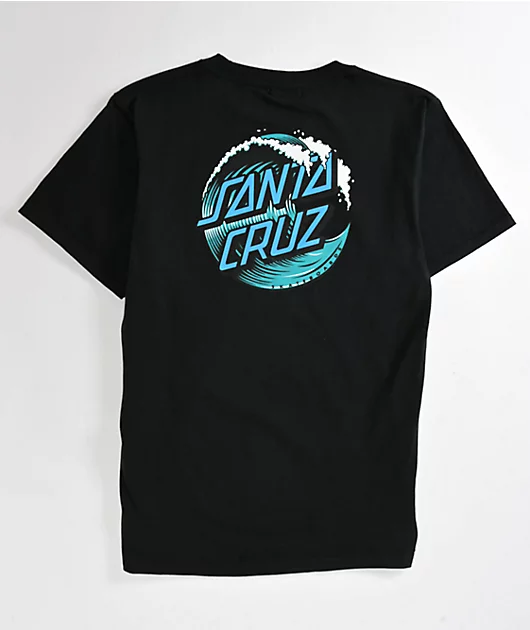 Santa Cruz Kids Wave Dot Black T-Shirt