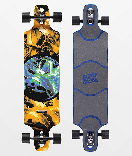 DB Longboards Paradigm Blue & Gold 41\" Drop Through Longboard Complete