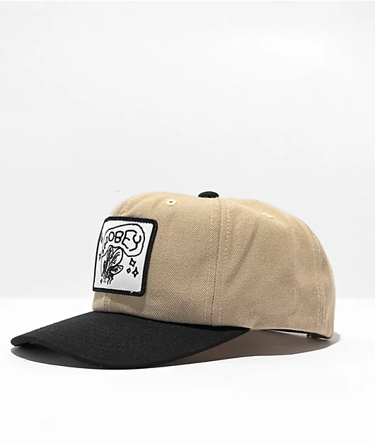 Obey Buzzin Khaki & Black Snapback Hat