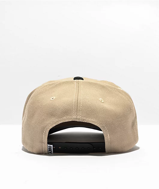 92917-obey-buzzin-khaki-black-snapback-hat-2.webp Obey Buzzin Khaki & Black Snapback Hat