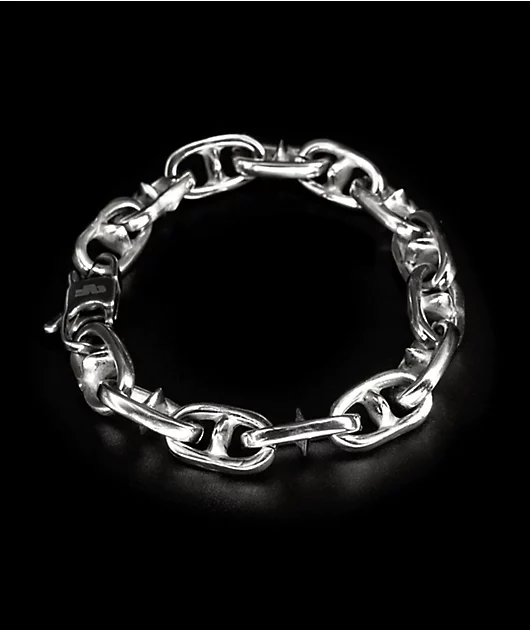 Personal Fears Spiked Anchor 8\" Silver Bracelet