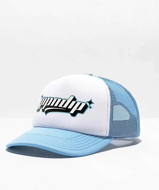 RIPNDIP Script Logo Blue & White Trucker Hat