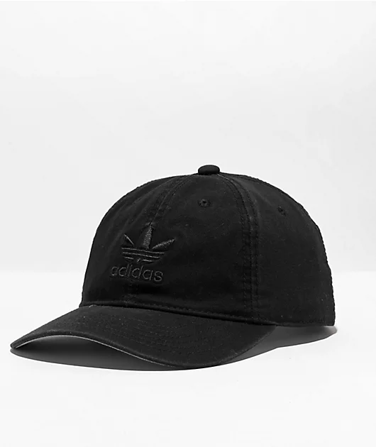 93665-adidas-relaxed-black-strapback-hat-1.webp adidas Relaxed Black Strapback Hat