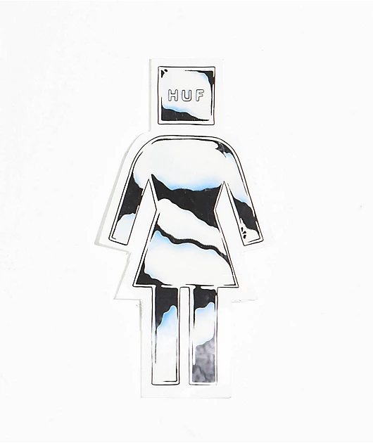 HUF X GIRL CHROME STICKER