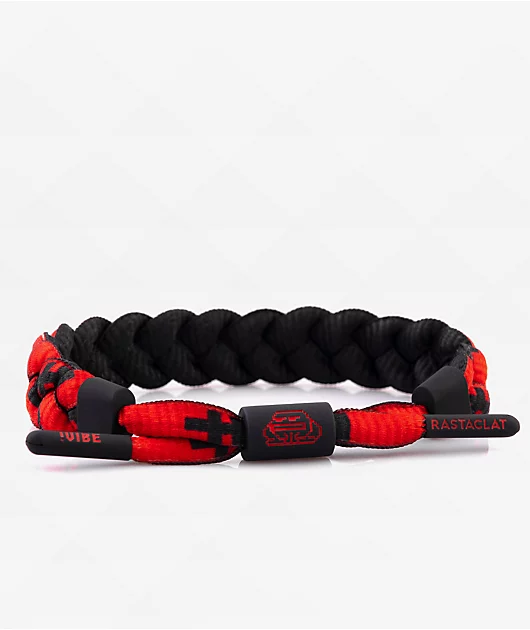 Rastaclat x Cryptoads Melo Black & Red Braided Bracelet