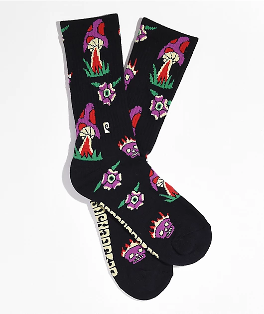Psockadelic Deadman Party Black Crew Socks