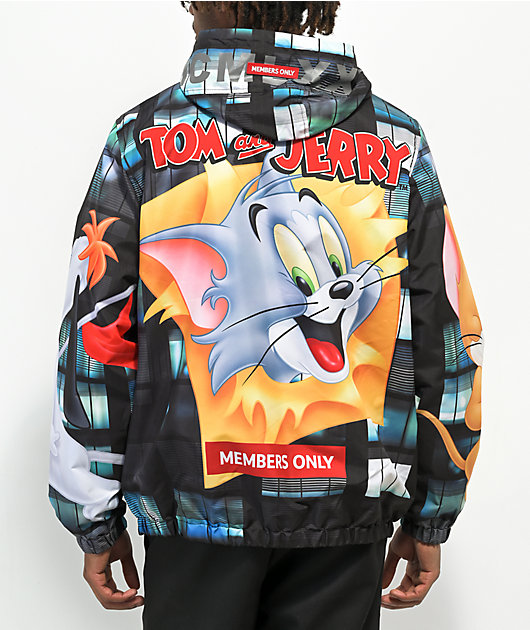 Members Only x Tom & Jerry Batter Up Black Windbreaker