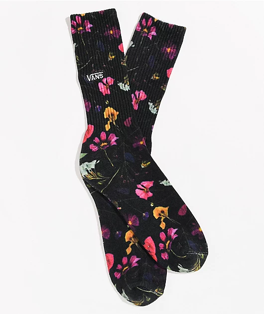 95397-vans-pressed-floral-black-crew-socks-1.webp Vans Pressed Floral Black Crew Socks