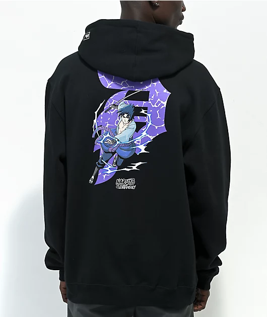 Primitive x Naruto Shippuden Sasuke Dirty P Black Hoodie