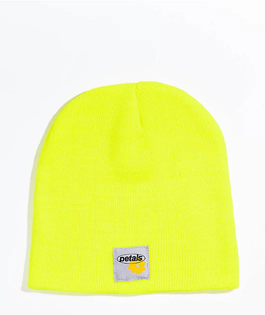 Petals and Peacocks Yellow Skull Cap Beanie