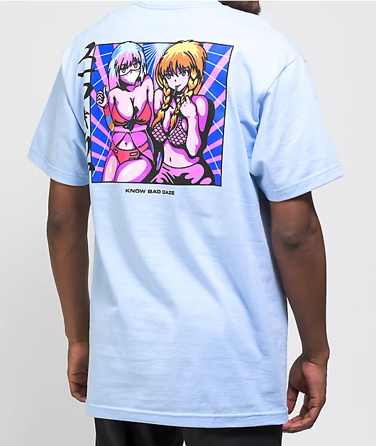 96102-know-bad-daze-euphoria-light-blue-t-shirt-1.webp Know Bad Daze Euphoria Light Blue T-Shirt