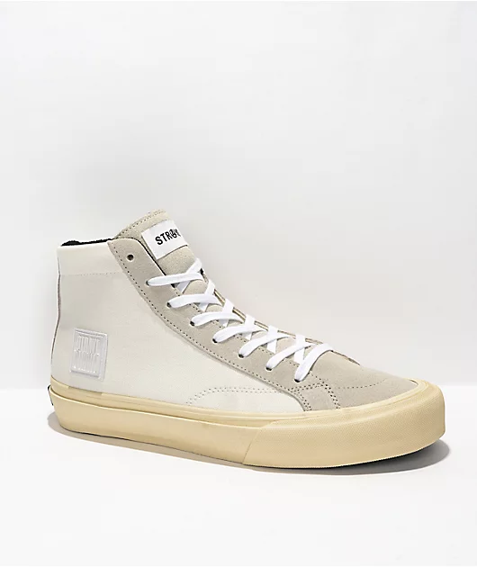 Straye Hiland White, Grey, & Cream High Top Skate Shoes