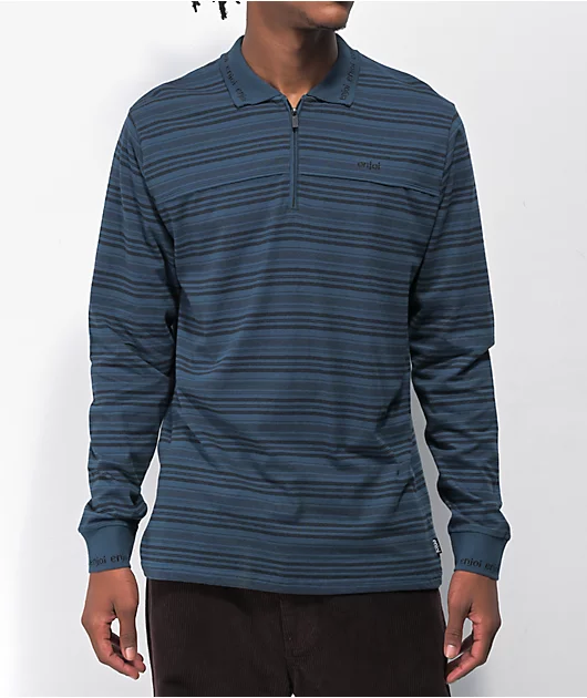 96492-enjoi-quimby-blue-black-striped-long-sleeve-polo-shirt-1.webp Enjoi Quimby Blue & Black Striped Long Sleeve Polo Shirt