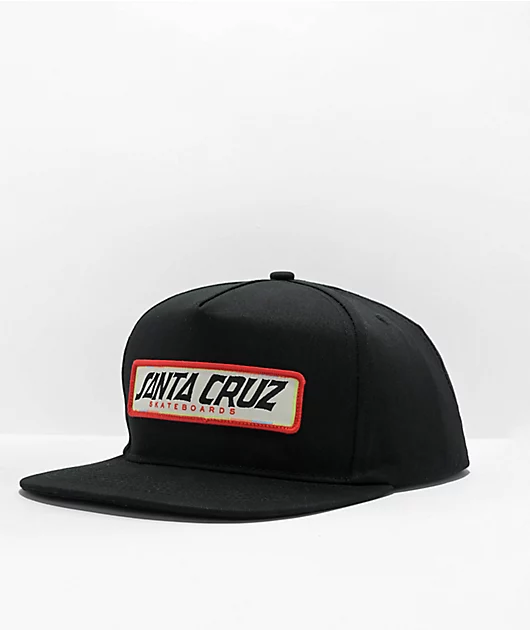 Santa Cruz Sun Down Ray Strip Black Snapback Hat