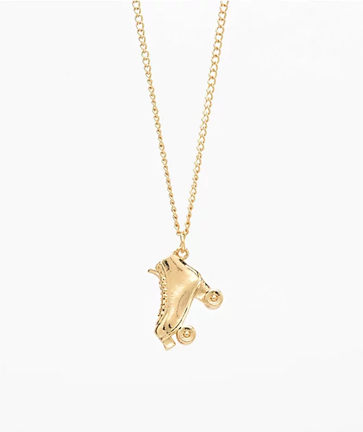 96649-stone-locket-roller-skate-gold-necklace-1.webp Stone + Locket Roller Skate Gold Necklace