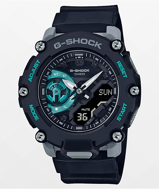 G-Shock GA2200M-1AC Black & Teal Digital & Analog Watch