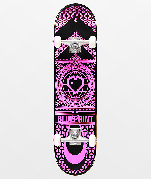 Blueprint Home Heart 7.75\" Skateboard Complete