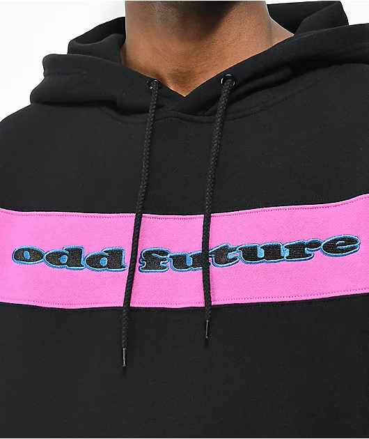 96996-odd-future-sew-in-stripe-panel-black-magenta-hoodie-2.webp Odd Future Sew In Stripe Panel Black & Magenta Hoodie