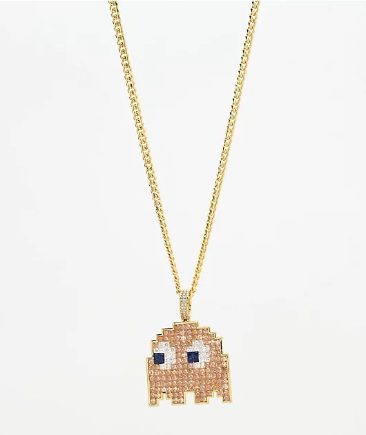King Ice x Pac-Man Clyde 24\" Gold Necklace