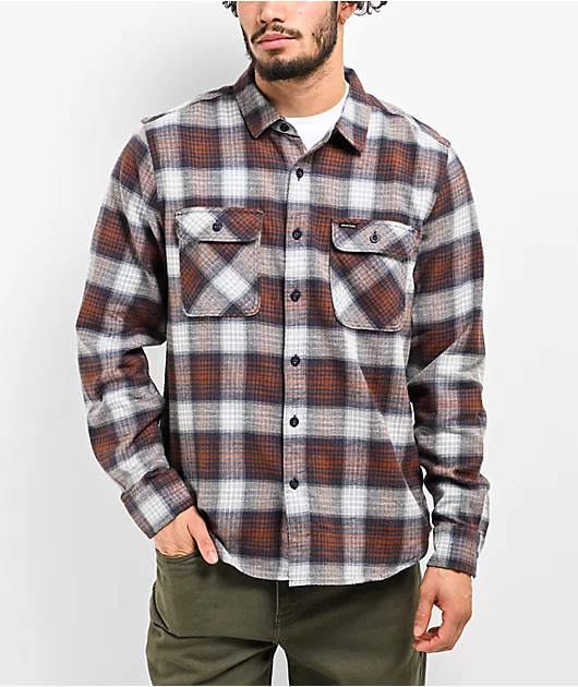 97712-brixton-bowery-lightweight-blue-brown-flannel-shirt-1.webp Brixton Bowery Lightweight Blue & Brown Flannel Shirt