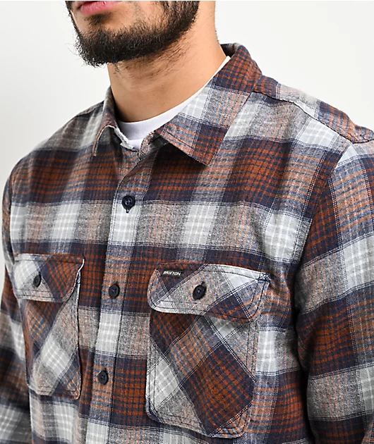 97712-brixton-bowery-lightweight-blue-brown-flannel-shirt-3.webp Brixton Bowery Lightweight Blue & Brown Flannel Shirt