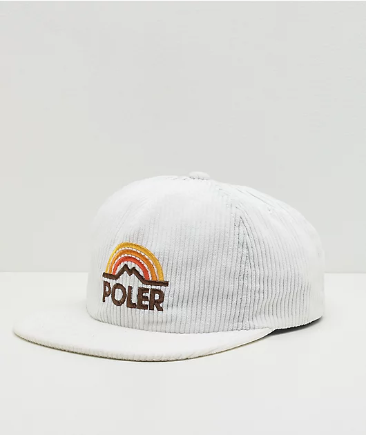 98118-poler-mountain-rainbow-white-corduroy-snapback-hat-1.webp Poler Mountain Rainbow White Corduroy Snapback Hat