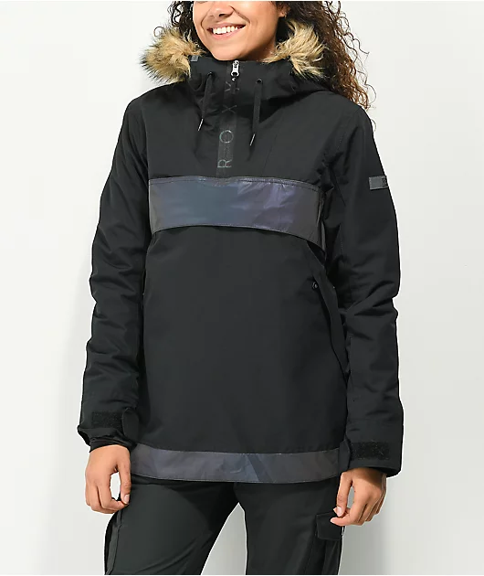 98595-roxy-shelter-black-irridescent-anorak-10k-snowboard-jacket-1.webp Roxy Shelter Black & Irridescent Anorak 10K Snowboard Jacket