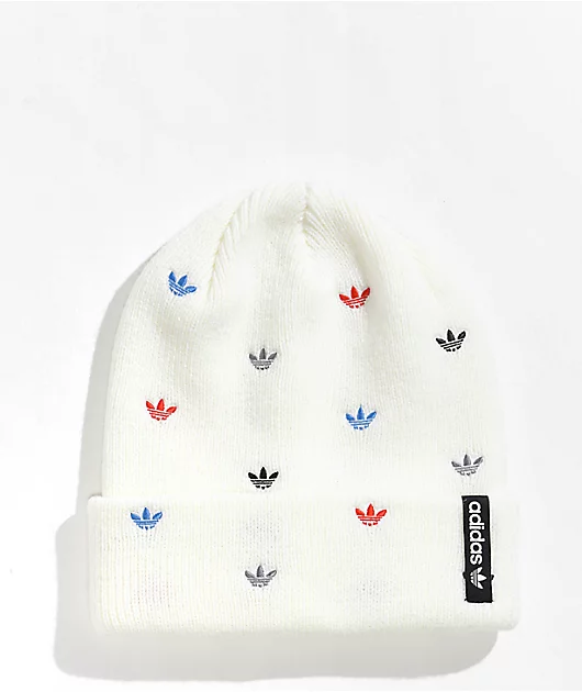 adidas Embroidery White Beanie