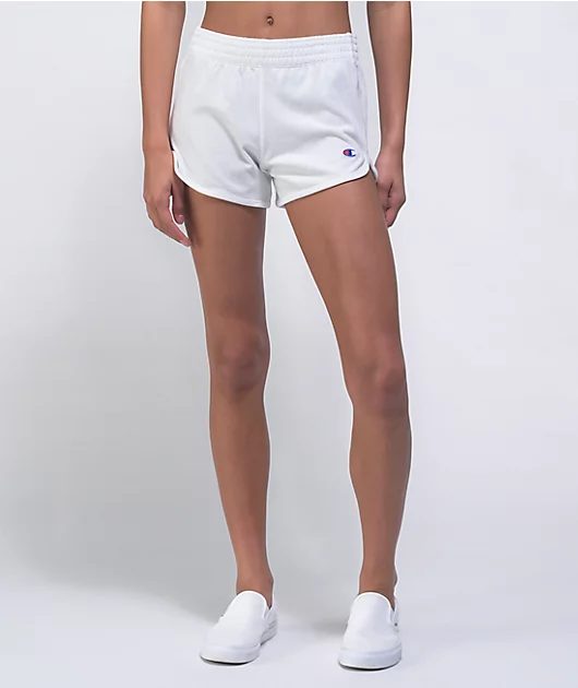 Champion Reverse Weave Side Split White Gym Shorts