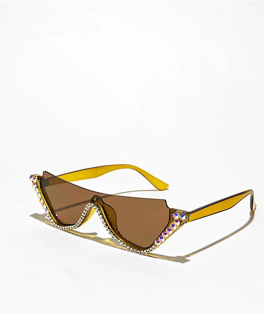 Melanie Studded Yellow Sunglasses