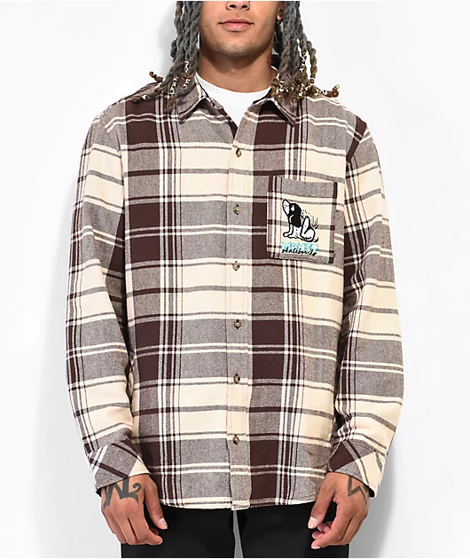 99476-monet-woof-tan-brown-flannel-1.webp Monet Woof Tan & Brown Flannel