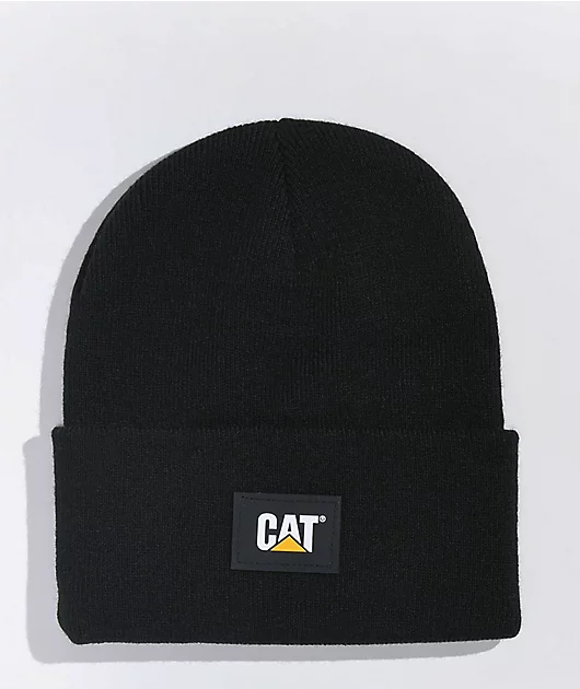 Caterpillar Black Cuffed Beanie
